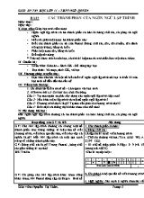 Giáo án Tin học lớp 11 - Tiết 2 Các thành phần của ngôn ngữ lập trình - Năm học 2012-2013 - Nguyễn Thị Thắm